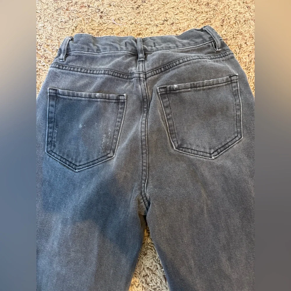 PacSun Gray Black Distressed Denim High Rise Straight Jeans Size 24